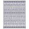 Outsunny Reversible Outdoor Rug, Waterproof Plastic Straw with Carry Bag, 8' x 10', Blue & White Geometric