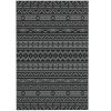 Outsunny Reversible Outdoor Rug, Waterproof Plastic Straw with Carry Bag, 6' x 9', Black & Gray Geometric Wall