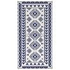 Outsunny Reversible Outdoor Rug, Waterproof Plastic Straw with Carry Bag, 9' x 18', Blue & White Rhombus Patchwork