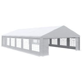 Outsunny 39 x 23ft Party Tent & Carport, Large Outdoor Canopy Tent with Removable Sidewalls and Windows, White Tents for Parties, Wedding and Events