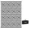 Outsunny Portable Patio Mat Reversible Black & White Chain Design Outdoor Rug 8x10 with Carry Bag for RV Camping