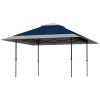 Outsunny 13' x 13' Pop Up Canopy Tent, UV50+ Tents for Parties, Height Adjustable, with Wheeled Carry Bag and 4 Sand Bags, Navy