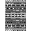 Outsunny Reversible Outdoor Rug, Waterproof Plastic Straw with Carry Bag, 6' x 9', Black & White Geometric Wall