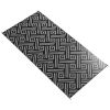 Outsunny Portable Patio Mat Reversible Black & Gray Geometric Outdoor Rug 9x18 with Carry Bag for RV Camping