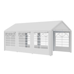 Outsunny 10' x 20' Gazebo Canopy, Party Tent with 4 Removable Side Walls and 6 Window for Picnic, Ceremony and Outdoor Events