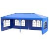 Outsunny Large 10' x 20' Gazebo Canopy Party Tent with 4 Removable Window Side Walls, Wedding, Picnic Outdoor Events, Blue