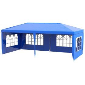 Outsunny Large 10' x 20' Gazebo Canopy Party Tent with 4 Removable Window Side Walls, Wedding, Picnic Outdoor Events, Blue
