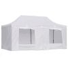Outsunny 10x20 Pop Up Canopy, White Versatile Canopy, Sidewalls for Events & Privacy