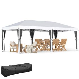 Outdoor 10x20 Event Tent , Pop-Up Canopy with Sidewalls, Instant Sun Shelter, 6 Mesh Walls for Party, Events, Backyard, wedding