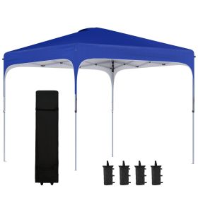 Outsunny Portable Gazebo Tent: 10x10 ft Blue Pop-Up with Carry Bag, Wheels & Adjustable Height