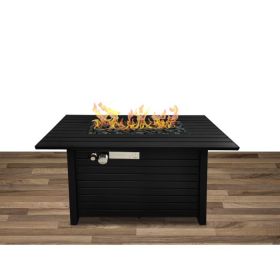 Steel Propane/Natural Gas Outdoor Fire Pit Table with Lid