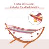 Outsunny Alfresco Relaxation Haven: 10' Rainbow Wood Hammock Stand for Patio Bliss