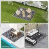 Outsunny Portable Outdoor Rug Reversible Carpet for RV Camping Black White Clover with Carry Bag 8 x 10