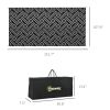 Outsunny Portable Patio Mat Reversible Black & Gray Geometric Outdoor Rug 9x18 with Carry Bag for RV Camping