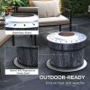 Outsunny Smokeless Fire Pit Portable Magnesium Oxide Bonfire Stove with Mat Black For Patio and Picnic