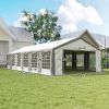 Outsunny 20' x 40' Heavy-duty Large Wedding Tent, Outdoor Carport Garage Party Tent, Patio Gazebo Canopy with Sidewall, Gray