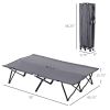 Outsunny 2 Person Folding Camping Cot for Adults, 50" Extra Wide Outdoor Portable Sleeping Cot with Carry Bag, Beach Hiking