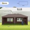 Outsunny 10' x 20' Pop Up Outdoor Party Tent with 4 Removable Sidewalls, Wedding & Event Canopy with Carry Bag for Patio, Backyard, Coffee