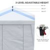 Outsunny 10x20 Pop Up Canopy, Sidewalls, Double Doors, Wheeled Bag, White