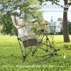 Outsunny Folding Rocking Camping Chairs, Portable Chairs with Headrest, Cooler Bag, Cup Holder, Carry Bag, 2 Pack, Cream