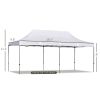 Outsunny 10x20 Pop Up Canopy, White Versatile Canopy, Sidewalls for Events & Privacy