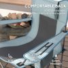 Outsunny Folding Rocking Camping Chairs, Portable Chairs with Headrest, Cooler Bag, Cup Holder, Carry Bag, 2 Pack, Gray