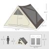 Outsunny Camping Tent, Easy Setup for 2-3 People, Ventilation Windows, Travel Bag Included