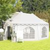 Outsunny 22.3' x 16.4' Large Party Tent Canopy Shelter with Carrying Bags and 2 Doors for Parties, Wedding, Events, BBQ Grill