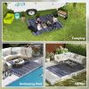 Outsunny Reversible Outdoor Rug, Waterproof Plastic Straw with Carry Bag, 8' x 10', Blue & White Geometric