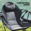 Outsunny Hammock Camping Chair Set of 2, Adjustable Back Folding Swinging Hammock Chair with Cup Holder and Padded Seat, Gray