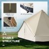 Outsunny 16.5' Large Family Tent 10 Persons Waterproof Teepee Bell Tents Hunting Camp Huge Four Season