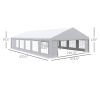 Outsunny 39 x 23ft Party Tent & Carport, Large Outdoor Canopy Tent with Removable Sidewalls and Windows, White Tents for Parties, Wedding and Events