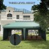 Outsunny 10'x20' Pop Up Gazebo with 4 Removable Sidewalls, Wedding & Event Canopy with Carry Bag, Green