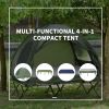 Outsunny 2-Person Foldable Camping Cot, Portable Outdoor w/ Bedspread & Thick Air Mattress, 4-In-1 Elevated Camping Bed Tent for Hiking, Picnic, Green