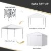 Outsunny 10x10 Pop Up Canopy Tent with Mesh Windows Reflective Top for Sun Protection Instant Shelter Adjustable Heights for Events White
