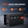VEVOR Pure Sine Wave Inverter, 2000 Watt, DC 12V to AC 120V Power Inverter with 2 AC Outlets 2 USB Port 1 Type-C Port