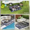 Outsunny Reversible Outdoor Rug, Waterproof Plastic Straw with Carry Bag, 8' x 10', Blue & White Rhombus Border