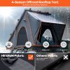 Explorer Pro Rooftop Tent Hard Shell with USB Outlet, Side Awning, Replaceable Netting Curtain&Luggage Racks for 4 Season Camping