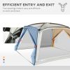 Outsunny 12' x 12' Screen House, UV50+ Screen Tent with 2 Doors & Carry Bag for Outdoor Camping Activities, Easy Setup, White