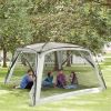 Outsunny 12' x 12' Screen House, UV50+ Screen Tent with 2 Doors & Carry Bag for Outdoor Camping Activities, Easy Setup, White