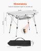 Folding Portable Camping Table Aluminum Outdoor Picnic Roll up Table Mesh Layer
