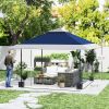 Outsunny 13' x 13' Pop Up Canopy Tent, UV50+ Tents for Parties, Height Adjustable, with Wheeled Carry Bag and 4 Sand Bags, Navy