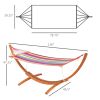 Outsunny Alfresco Relaxation Haven: 10' Rainbow Wood Hammock Stand for Patio Bliss