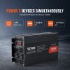 VEVOR Pure Sine Wave Inverter, 1000 Watt, DC 12V to AC 120V Power Inverter with 2 AC Outlets 1 USB Port 1 Type-C Port