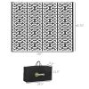 Outsunny Portable Patio Mat Reversible Black & White Chain Design Outdoor Rug 8x10 with Carry Bag for RV Camping