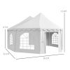 Outsunny 22.3' x 16.4' Large Party Tent Canopy Shelter with Carrying Bags and 2 Doors for Parties, Wedding, Events, BBQ Grill