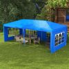 Outsunny Large 10' x 20' Gazebo Canopy Party Tent with 4 Removable Window Side Walls, Wedding, Picnic Outdoor Events, Blue