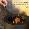 Outsunny Smokeless Fire Pit, Portable Camping Bonfire Stove with Poker for Backyard Patio Picnic, Steel, Black