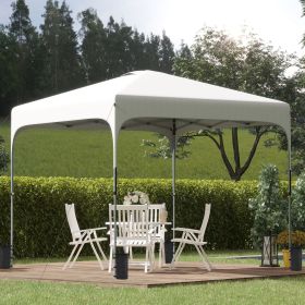 8' x 8' Pop Up Canopy Tent with Wheeled Carry Bag and 4 Sand Bags (Option: White-1275x225x225 mm)
