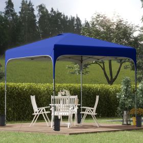 8' x 8' Pop Up Canopy Tent with Wheeled Carry Bag and 4 Sand Bags (Option: Blue-1275x225x225 mm)